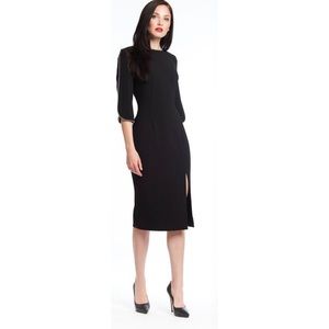 Alberto Makali metal trimmed crepe black dress US 8 42. I12